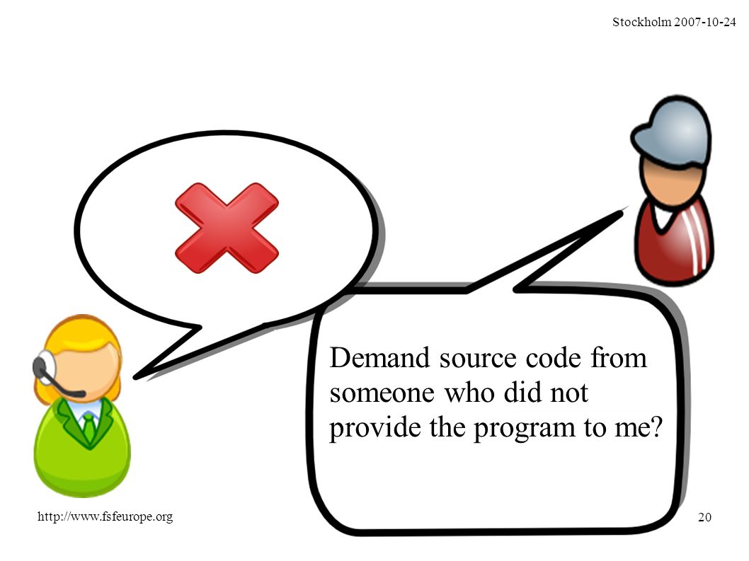 Stockholm Demand source code from someone who did not provide the program to me