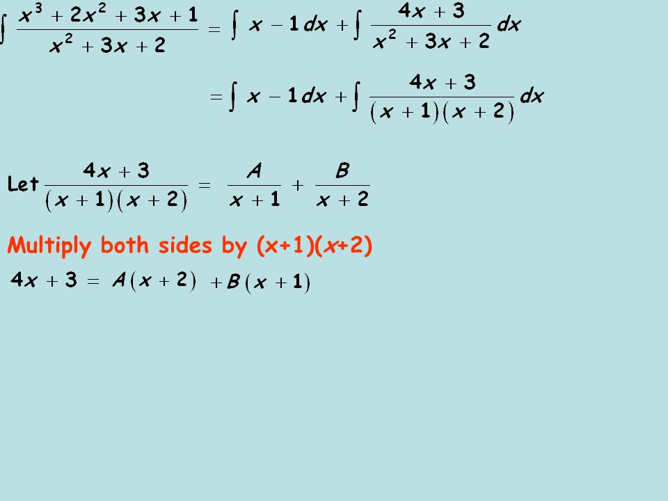 Multiply both sides by (x+1)(x+2)