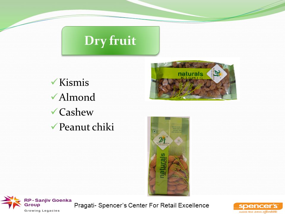 Pragati- Spencer’s Center For Retail Excellence Kismis Almond Cashew Peanut chiki Dry fruit