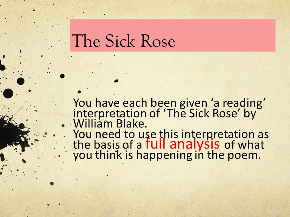 the sick rose by william blake explanation
