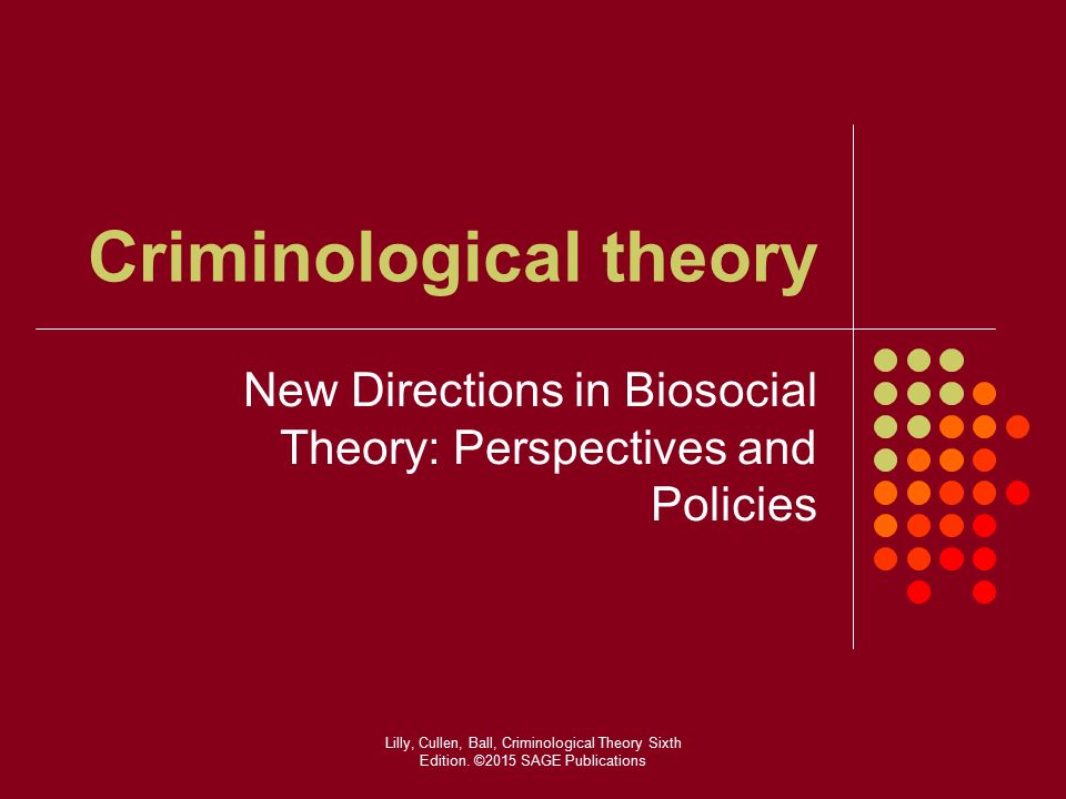 Biosocial Criminology: New Directions in Theory and Research