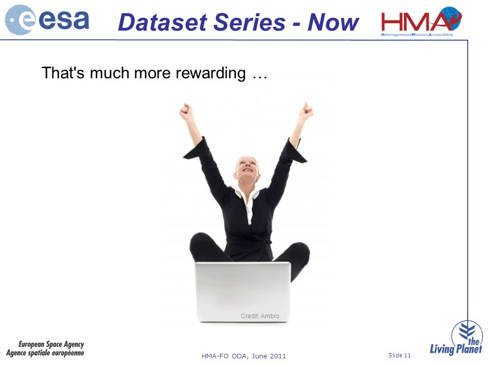 HMA-FO ODA, June 2011 Slide 11 That s much more rewarding … Dataset Series - Now Credit: Ambro