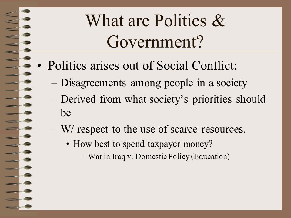 What are Politics & Government.