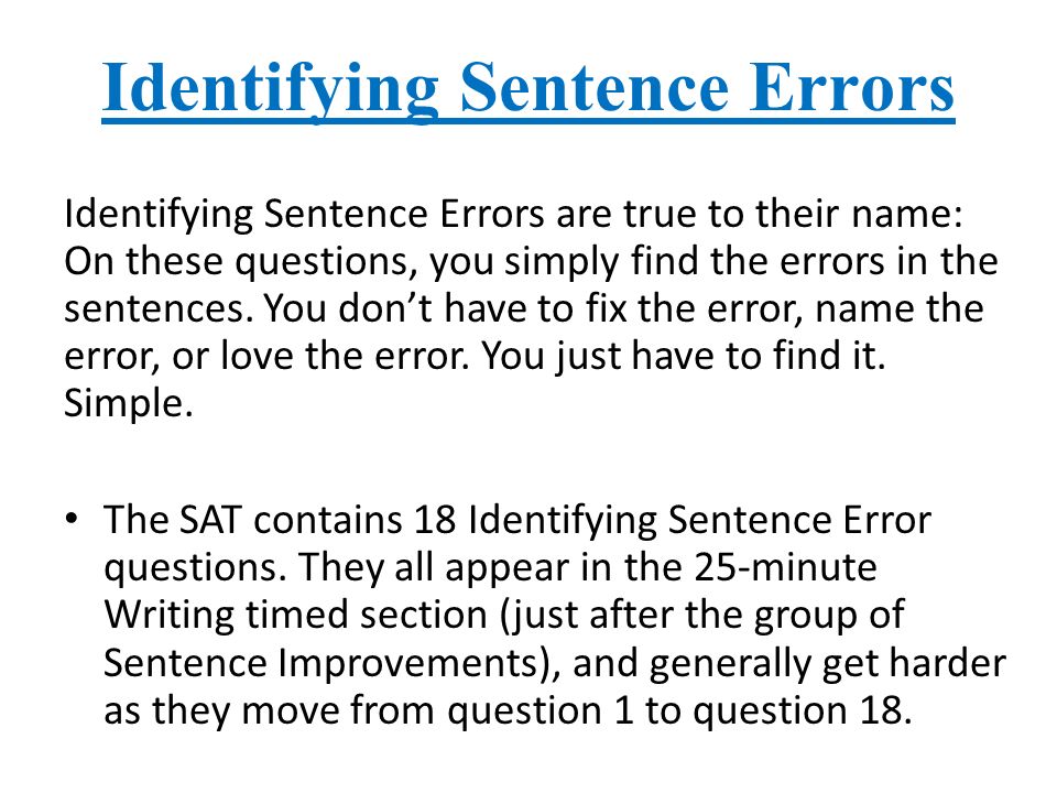 spotting errors