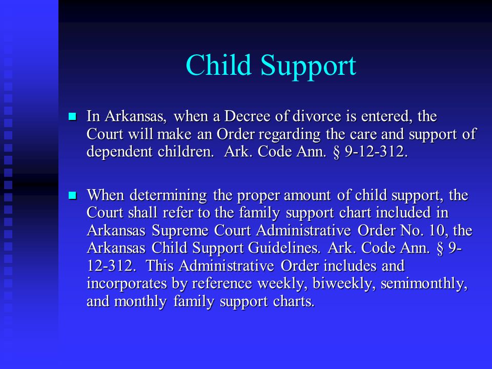 Arkansas Child Support Chart