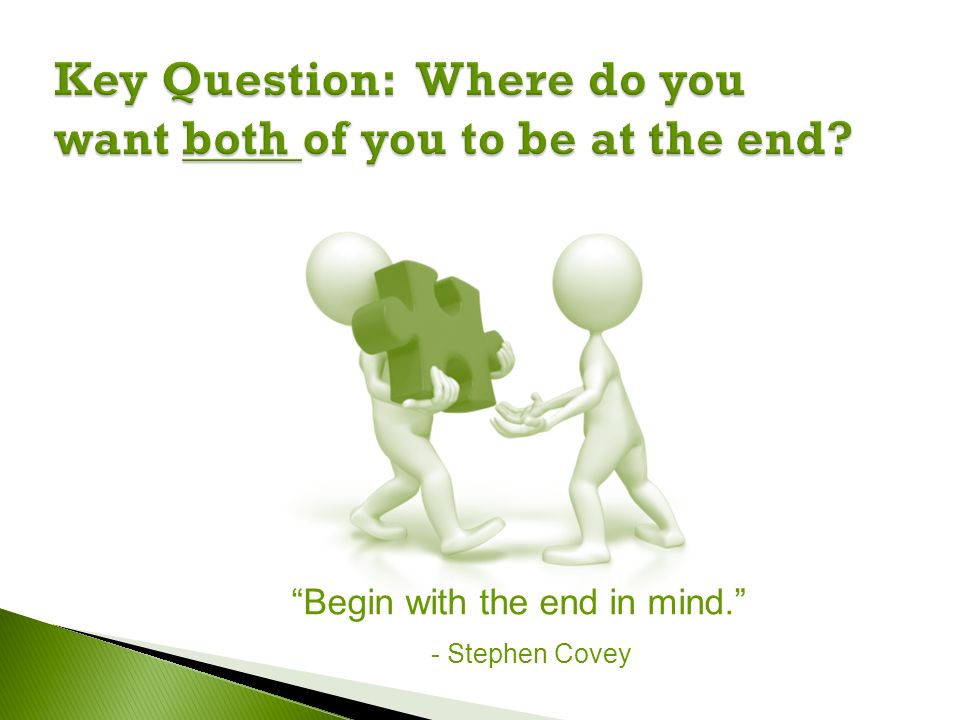 Begin with the end in mind. - Stephen Covey
