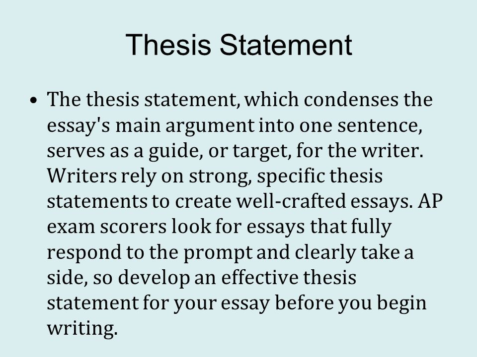 ap thesis statement