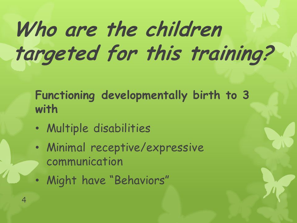 Who are the children targeted for this training.