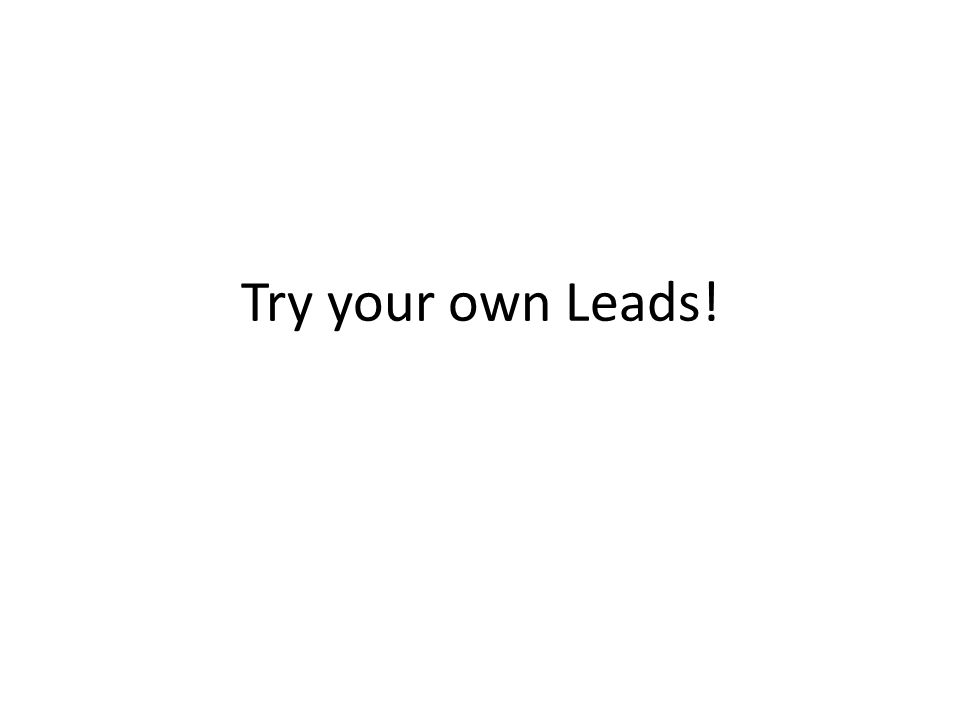 Try your own Leads!