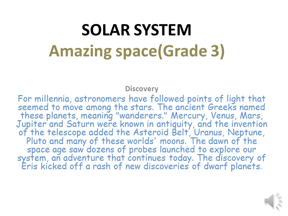 Solar System Amazing Spacegrade 3 Discovery For Millennia