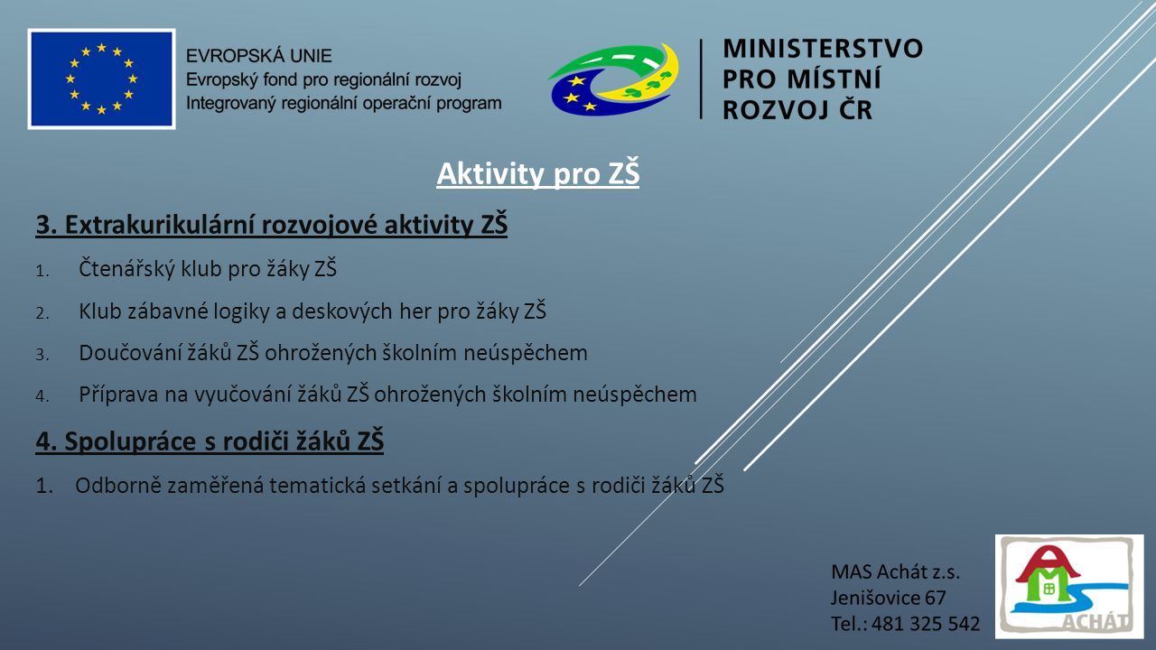 Aktivity pro ZŠ 3. Extrakurikulární rozvojové aktivity ZŠ 1.