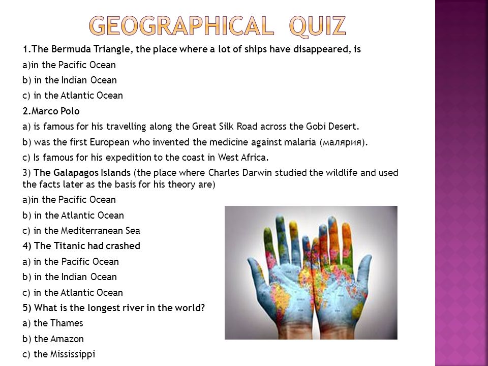 Whose language. Lets do the Quiz. Teenlink Geography Quiz are you getting better Geography? Here's your chance to find out.