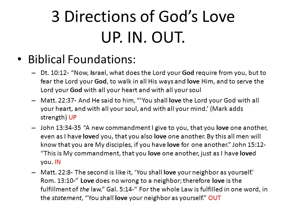 Directions Ofs Love Up In Out Biblical Foundations Dt Directions Ofs Love Up In Out Biblical Foundations Dt