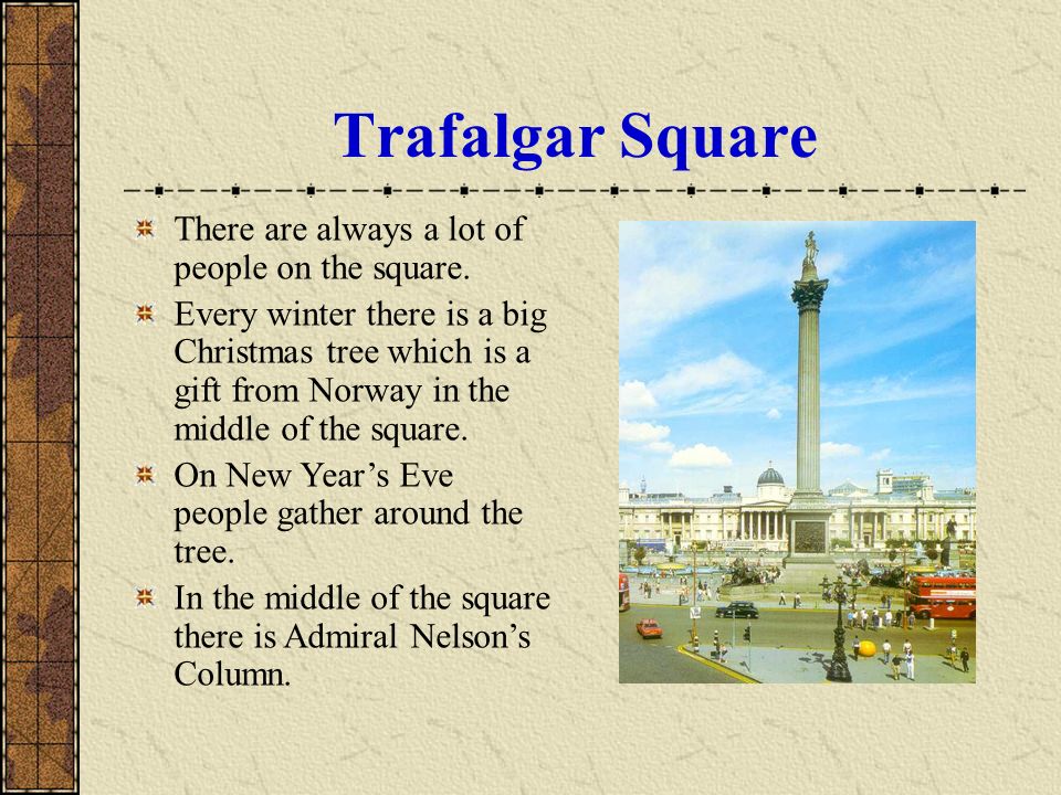 Trafalgar square in london презентация