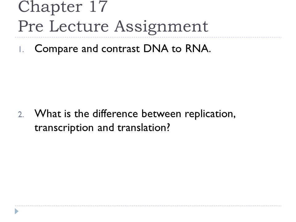Dna homework assignment difference