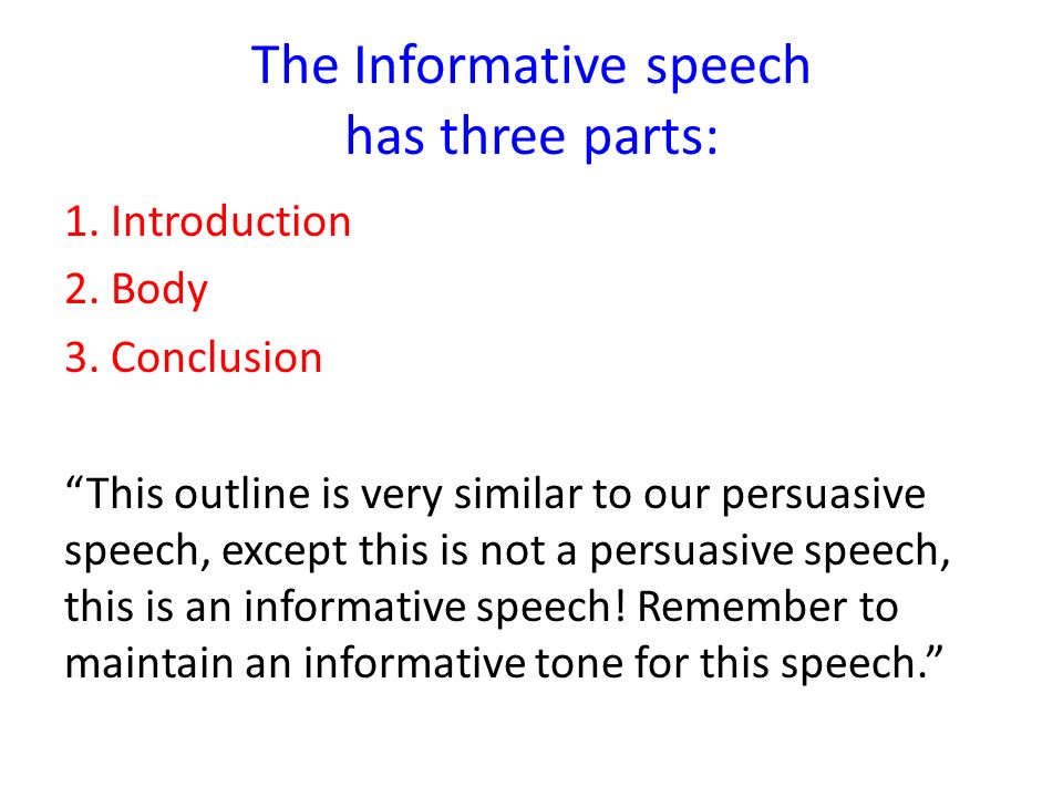 example of informative speech outline