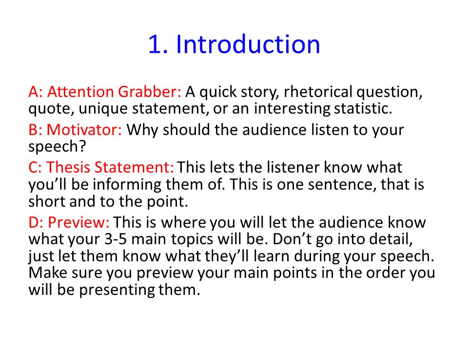 informative presentation outline
