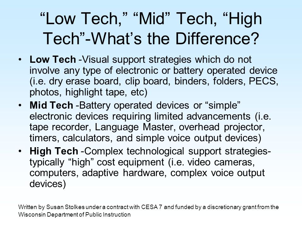 High-Tech Versus Low-Tech Instructional Strategies: A Comparison