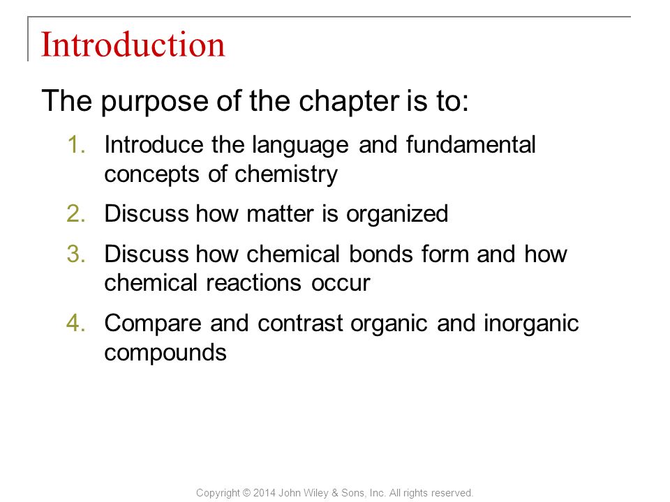 CHAPTER 2 The Chemical Level Of Organization Copyright