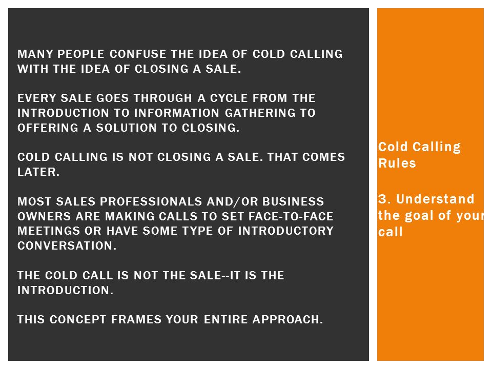 Cold Calling Rules 3.