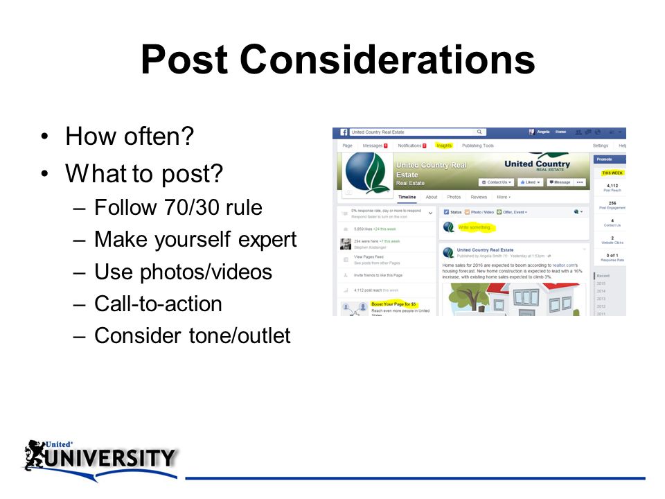 Post Considerations How often. What to post.