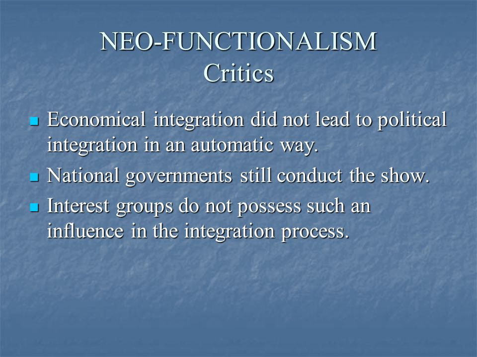 FUNCTIONALISM AND NEO-FUNCTIONALISM Nuno Magalhães ID00404 Week 12 ...