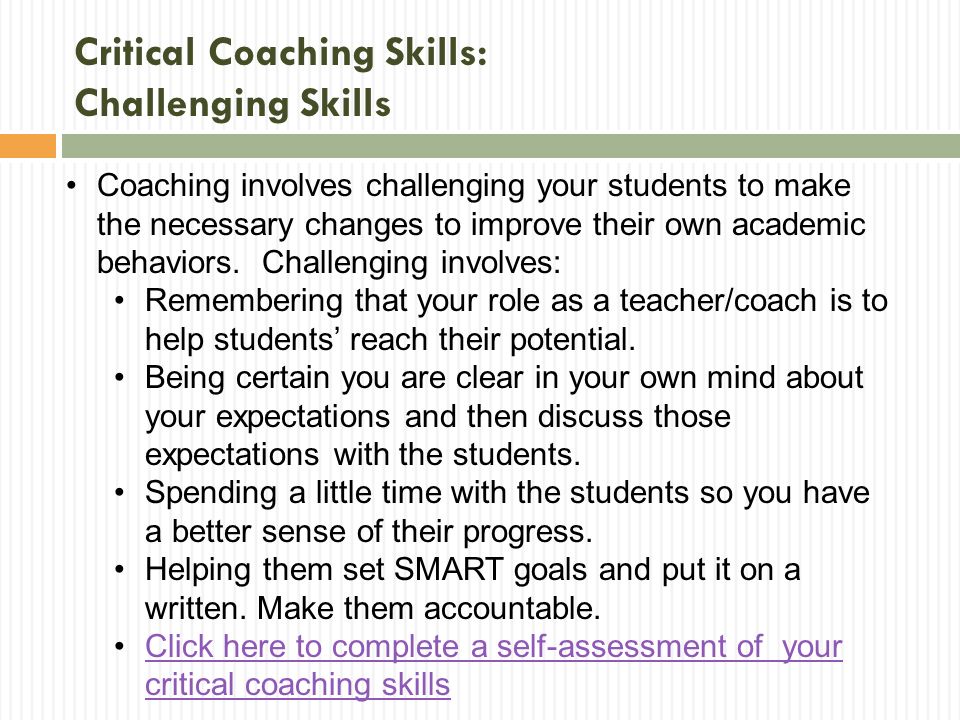 Teachers as Coaches: The Coaching Model. Click here to complete the pre ...