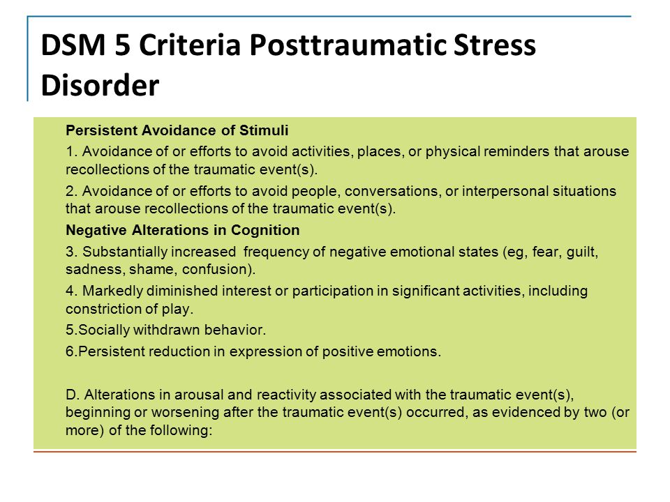 ptsd symptoms dsm 5