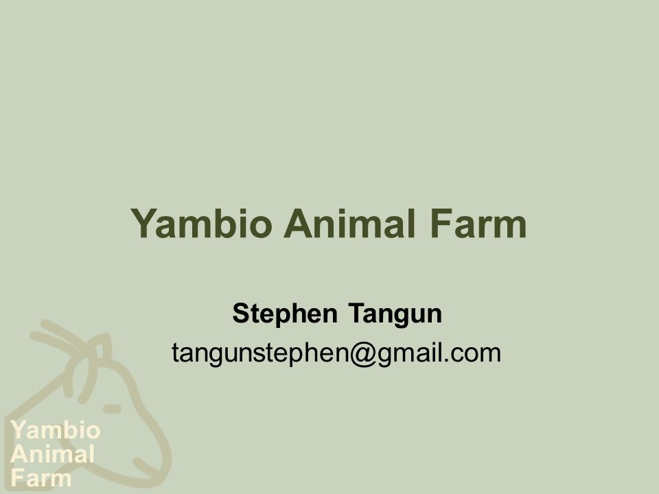 Yambio Animal Farm Yambio Animal Farm Stephen Tangun