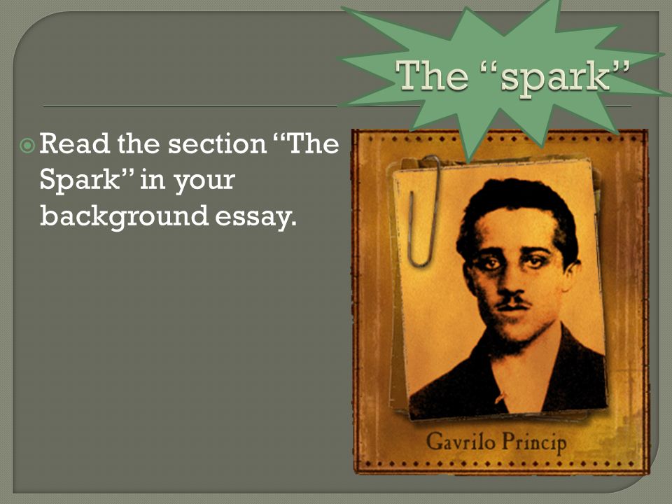  Read the section The Spark in your background essay.
