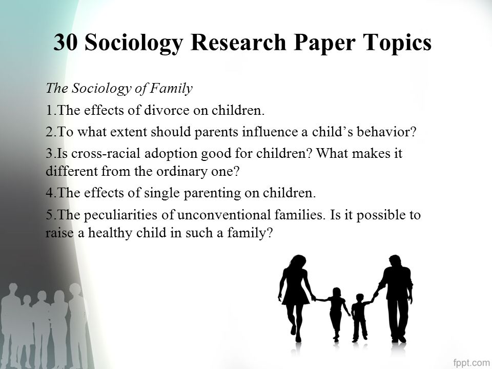 research topics for sociology papers