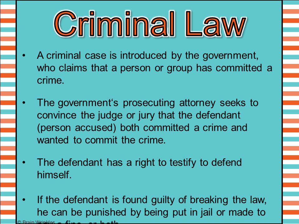 A criminal case is introduced by the government, who claims that a person or group has committed a crime.