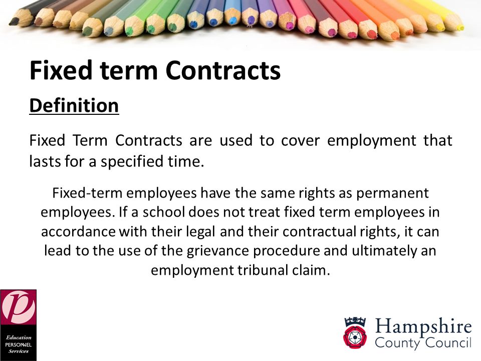 Fixed Term and Temporary Contracts Education Personnel Services. - ppt  download