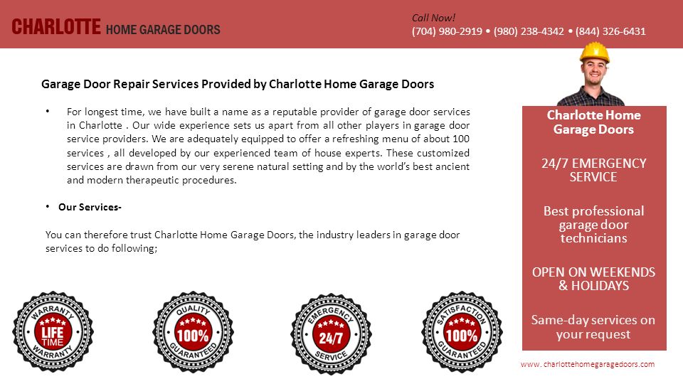 For longest time, we have built a name as a reputable provider of garage door services in Charlotte.