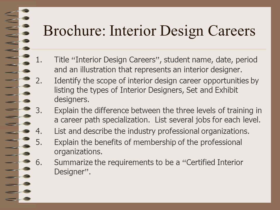 Brochure Interior Design Careers 1 Title Interior Design