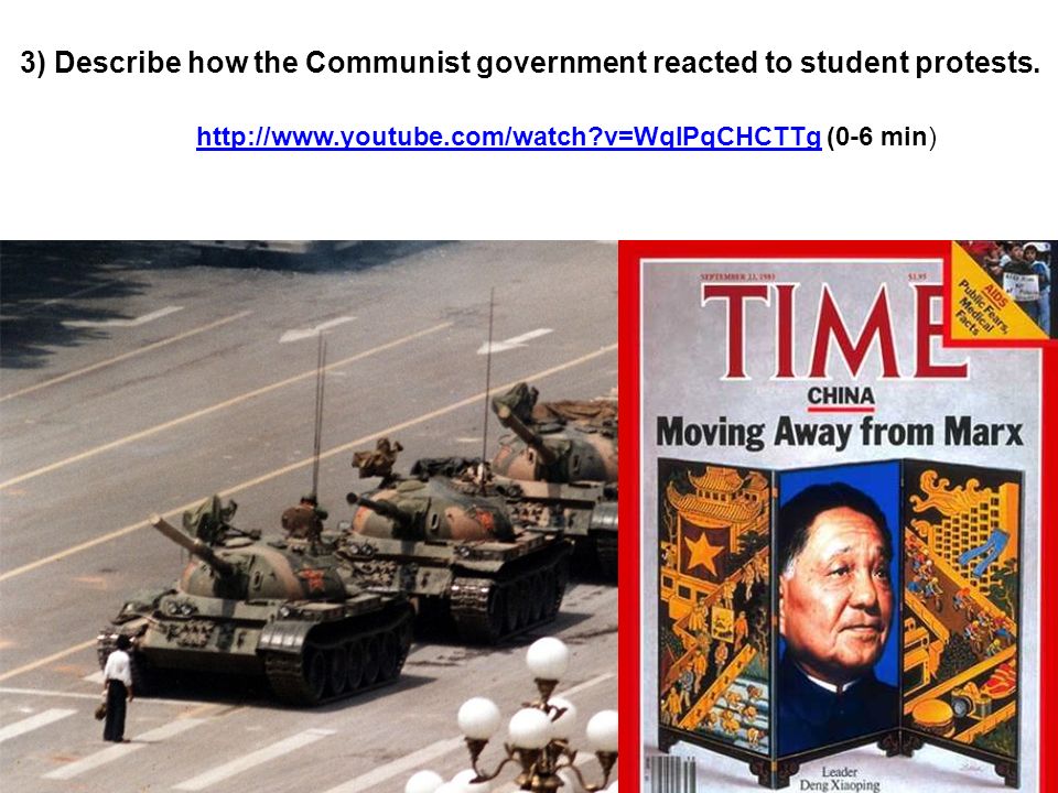 3) Describe how the Communist government reacted to student protests.