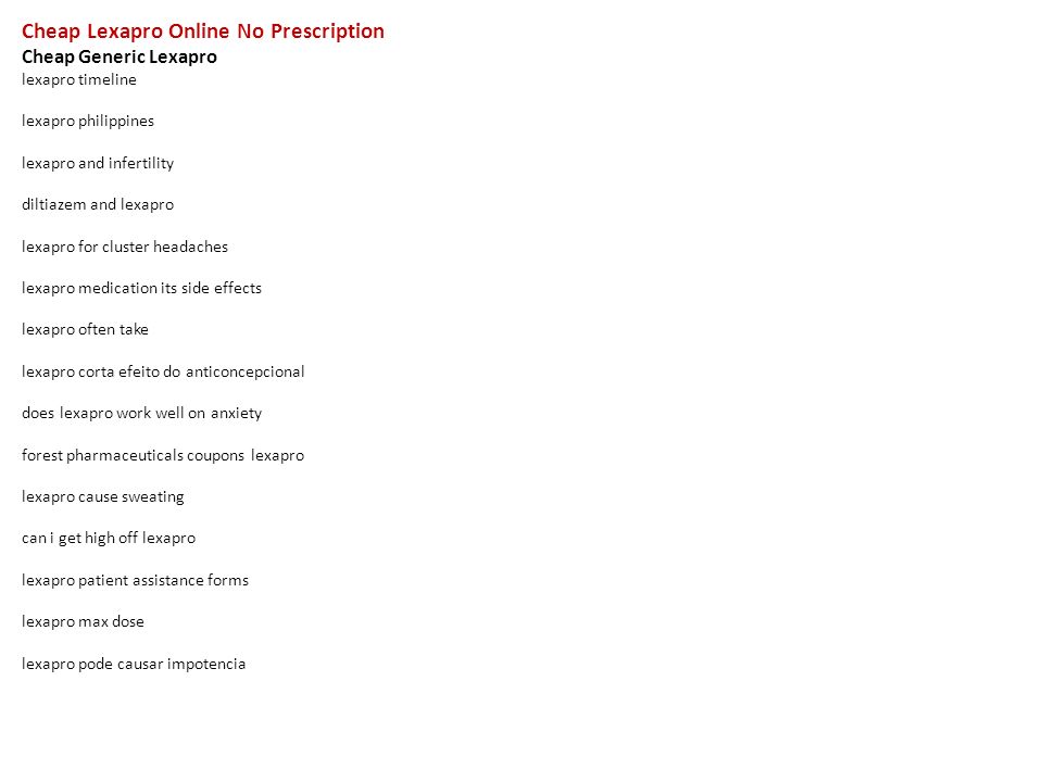 Street rx lexapro side effects