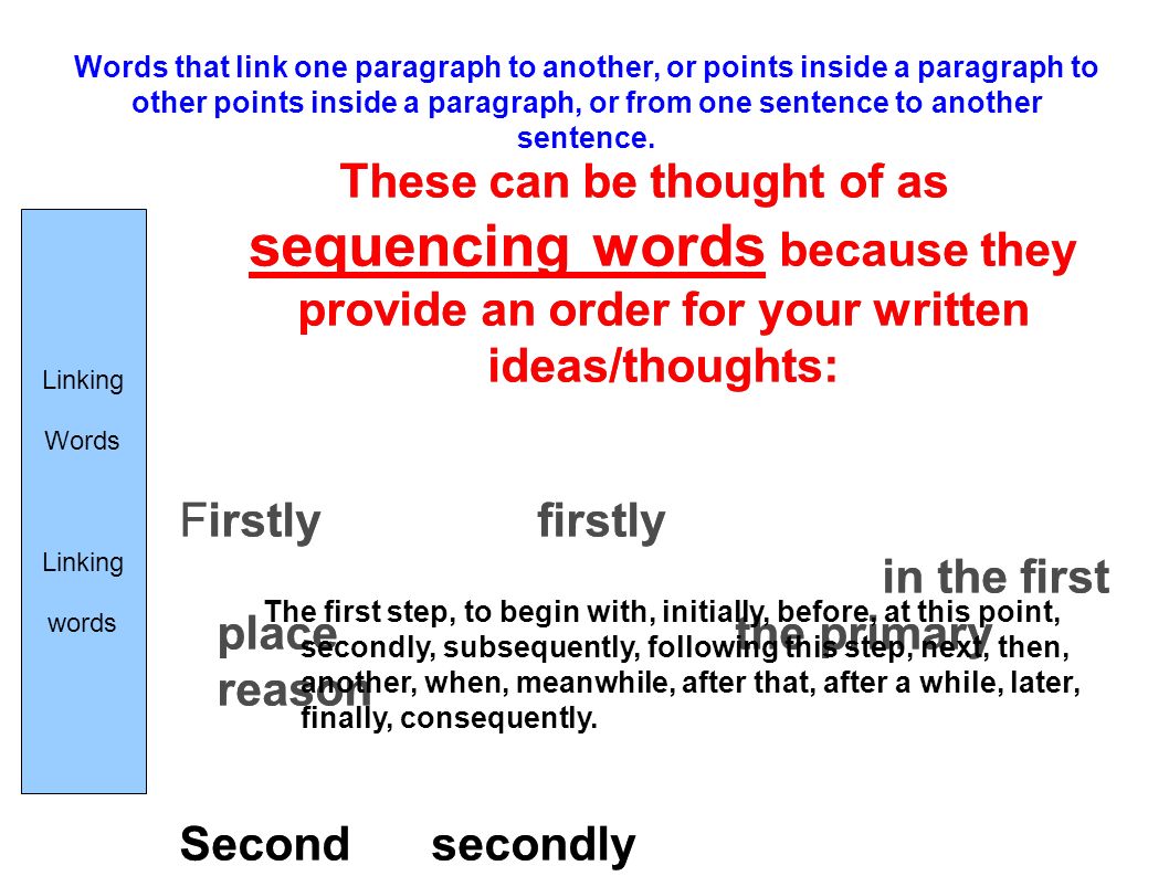 paragraph linking words