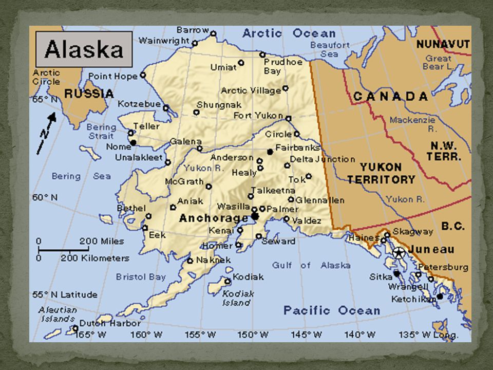Штат граничит с россией. Расположение полуострова Аляска на карте. Аляска штат США на карте. Штат Аляска на карте Северной Америки. Аляска на карте России с городами подробная.