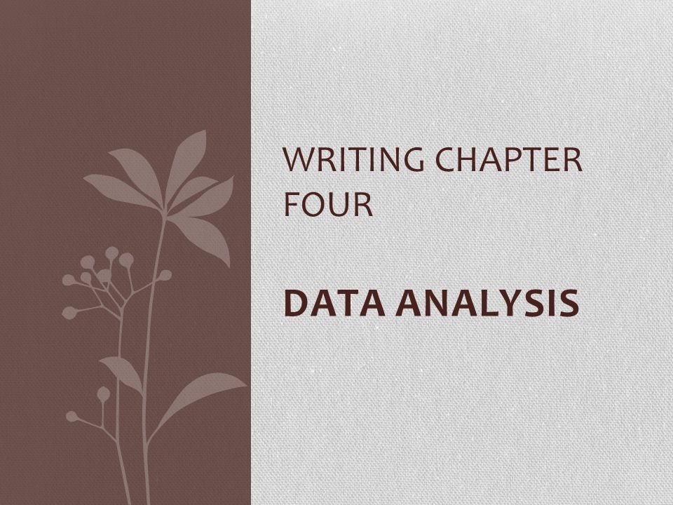DATA ANALYSIS WRITING CHAPTER FOUR
