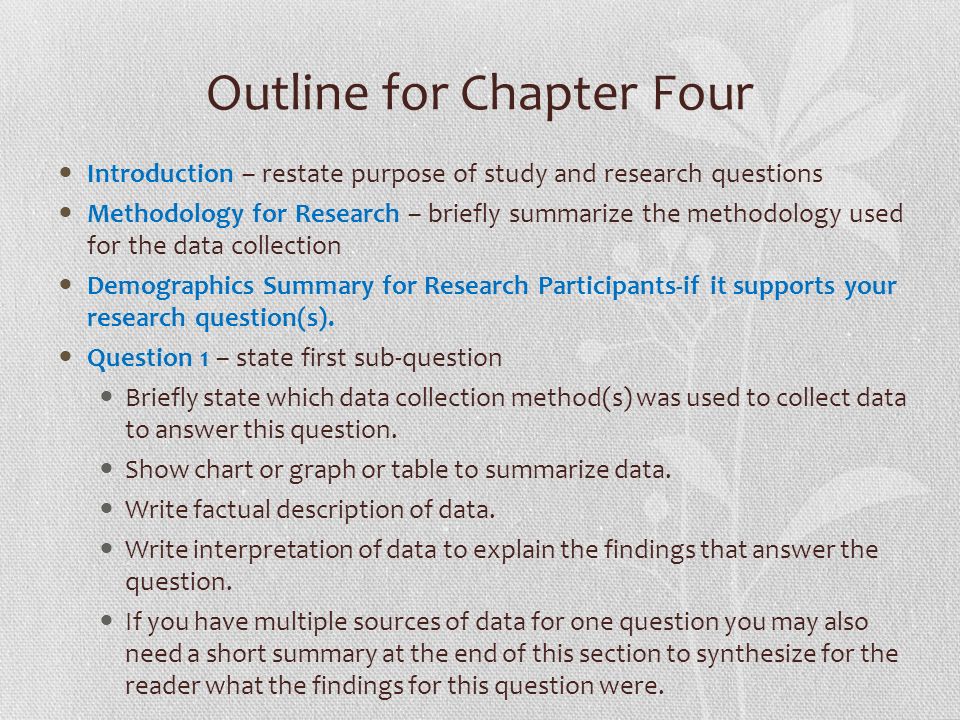 data analysis chapter in thesis