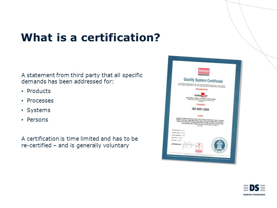 What is a certification.