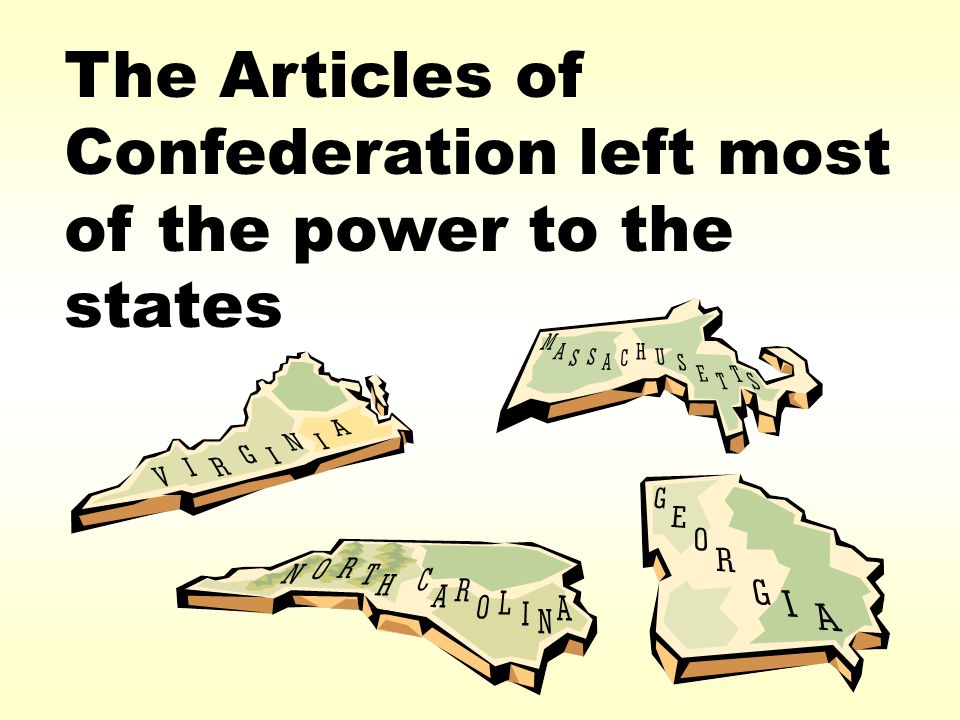 The Articles of Confederation left most of the power to the states