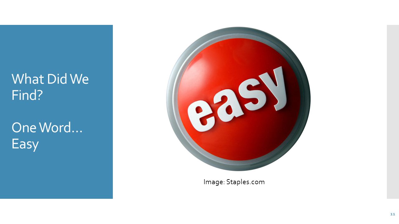 What Did We Find One Word… Easy 11 Image: Staples.com
