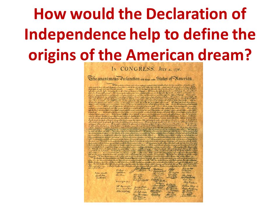 declaration of independence american dream