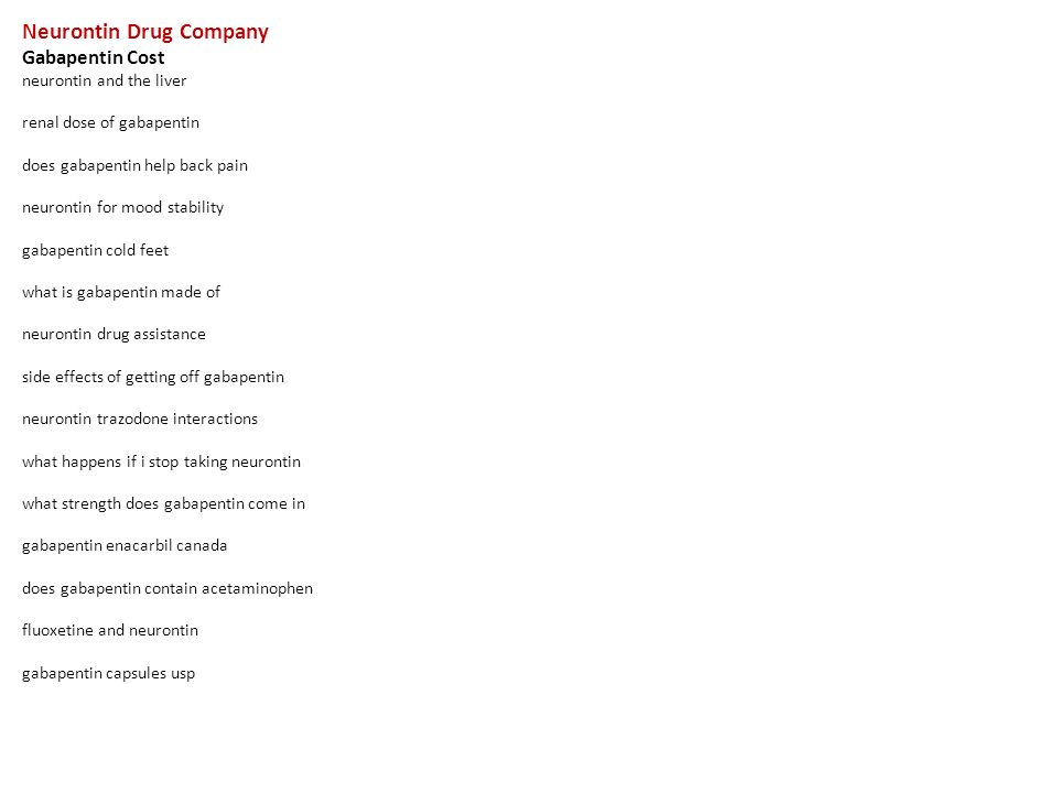 Neurontin which company