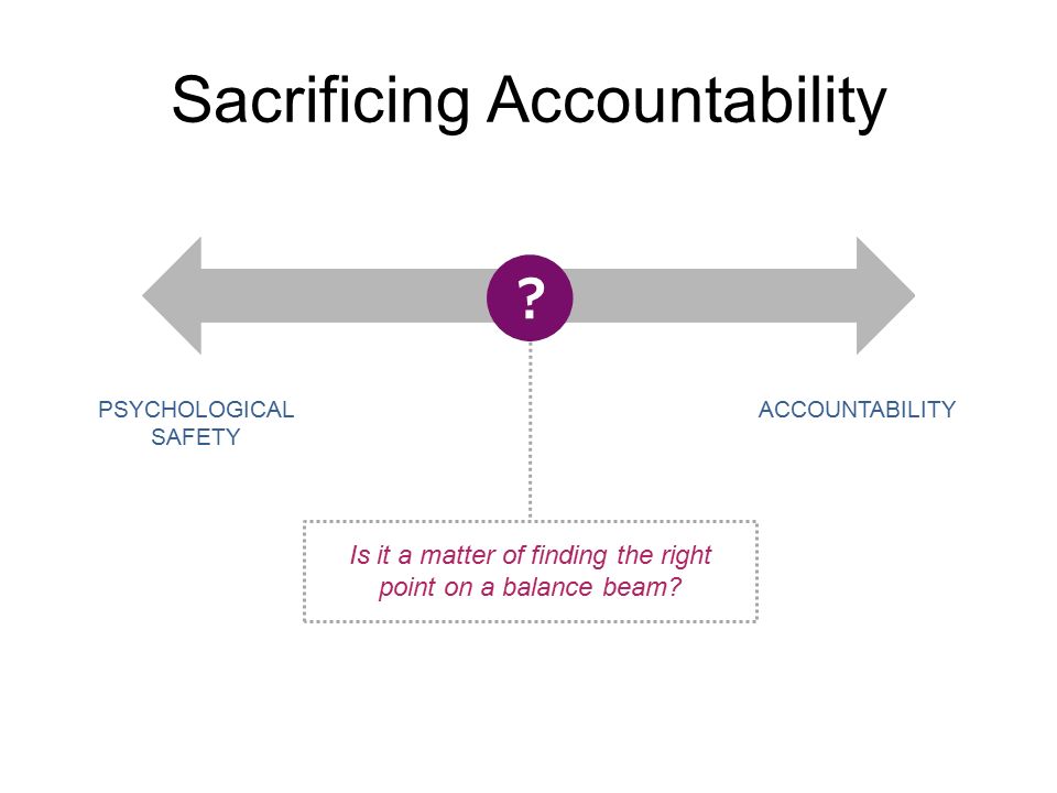 Sacrificing Accountability Is it a matter of finding the right point on a balance beam.