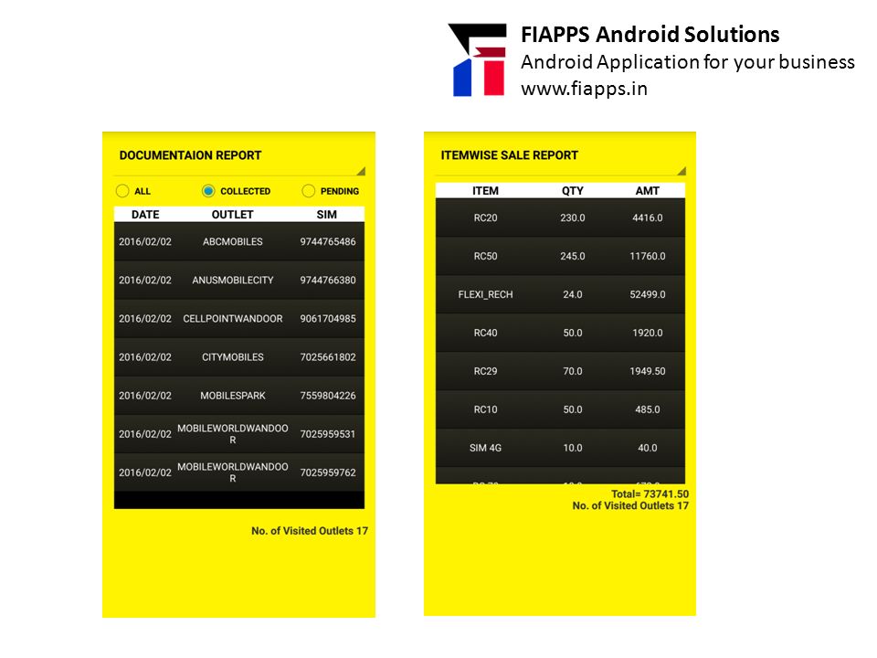 FIAPPS Android Solutions Android Application for your business