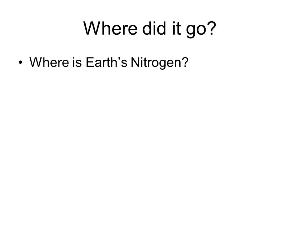 Where did it go Where is Earth’s Nitrogen