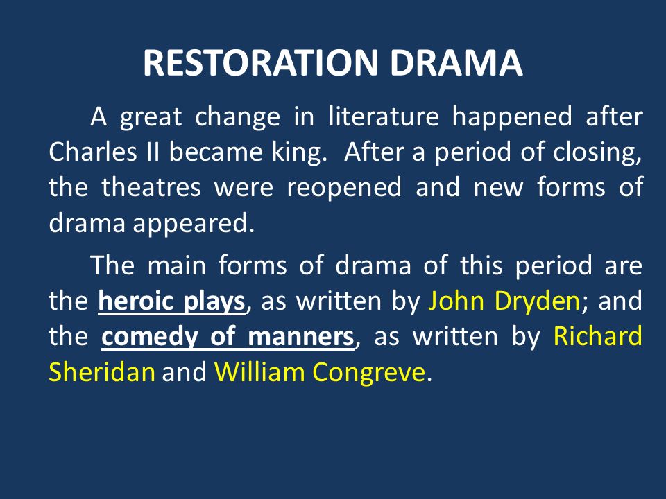the restoration period in english literature